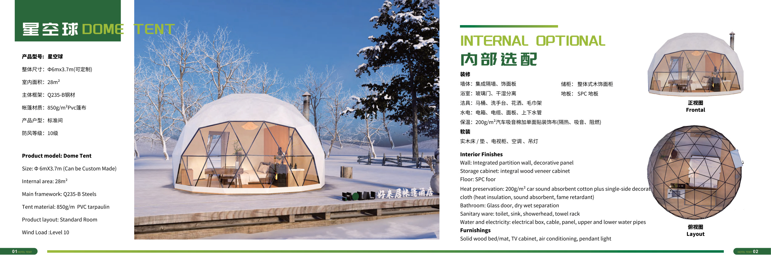 Starry Geodesic Dome Tent