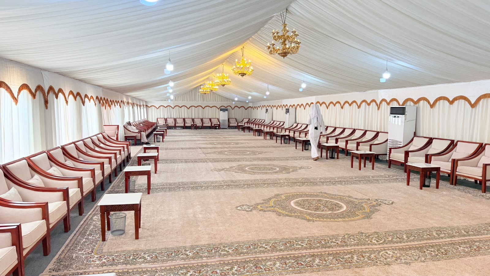 High-Capacity Mourning Tent Hall Setup
