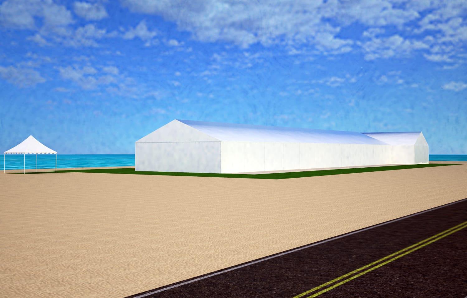 Coastal Clear-Span Pavilion Exterior 3D Model